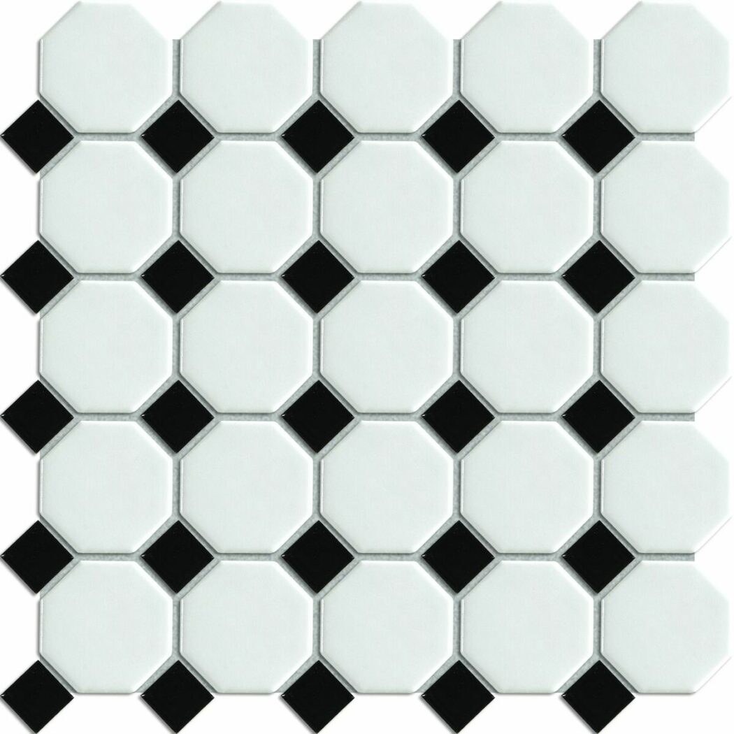 Keramická mozaika Premium Mosaic mix čierna / biela