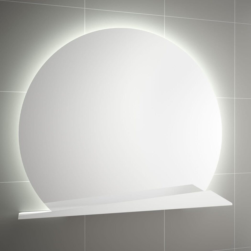 Zrkadlo s LED osvetlením s poličkou Sunrise