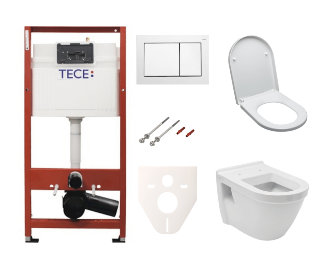 Cenovo zvýhodnený závesný WC set TECE do ľahkých stien /